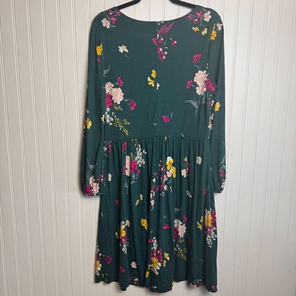 Old Navy green floral V-neck long sleeve dress size large A17 - Picture 5 of 5